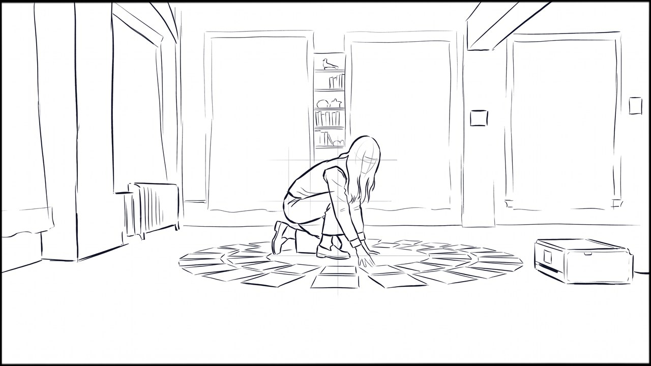 storyboard rough sketch by Dakota Warren